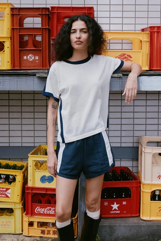Rania Contrast Knit Tee sold by Rowie the Label