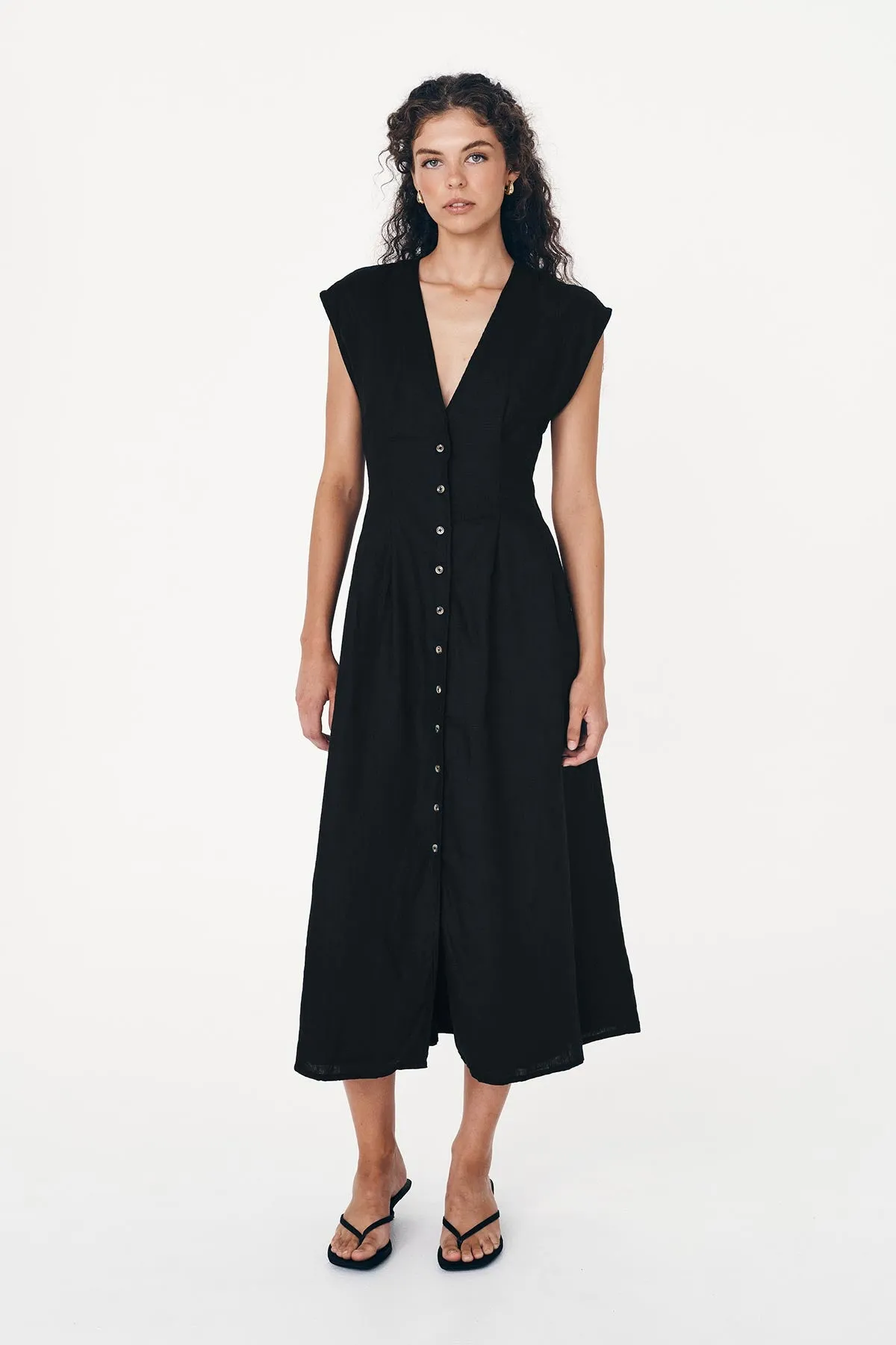 Mira Linen Midi Dress sold by Rowie the Label product image thumbnail 3