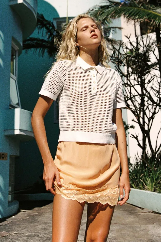 Marina Silk Mini Skirt sold by Rowie the Label