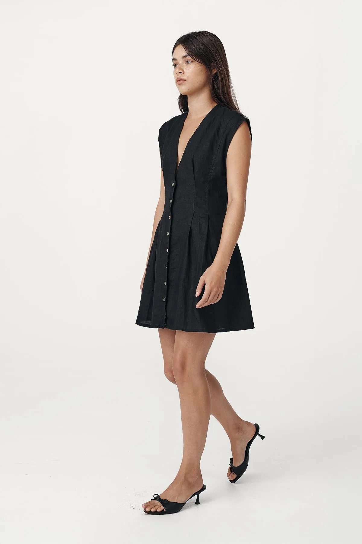 Mira Linen Mini Dress sold by Rowie the Label product image thumbnail 4