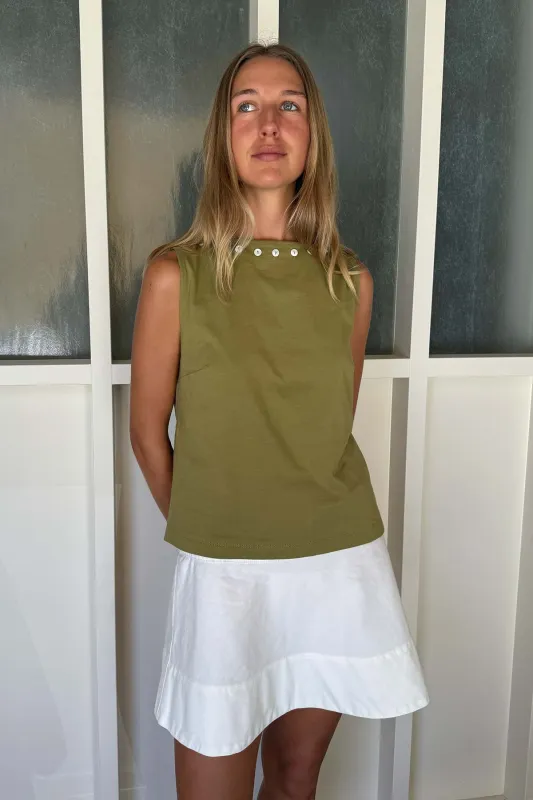 Muriel Button Boatneck Tank made by Rowie the Label