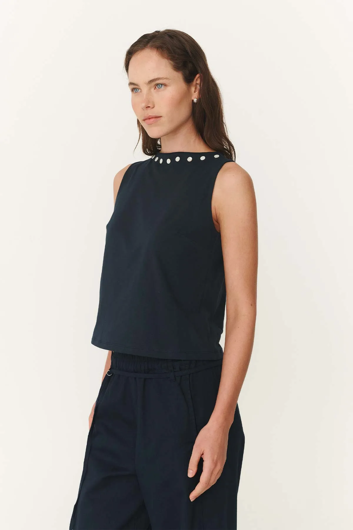 Muriel Button Boatneck Tank sold by Rowie the Label product image thumbnail 4