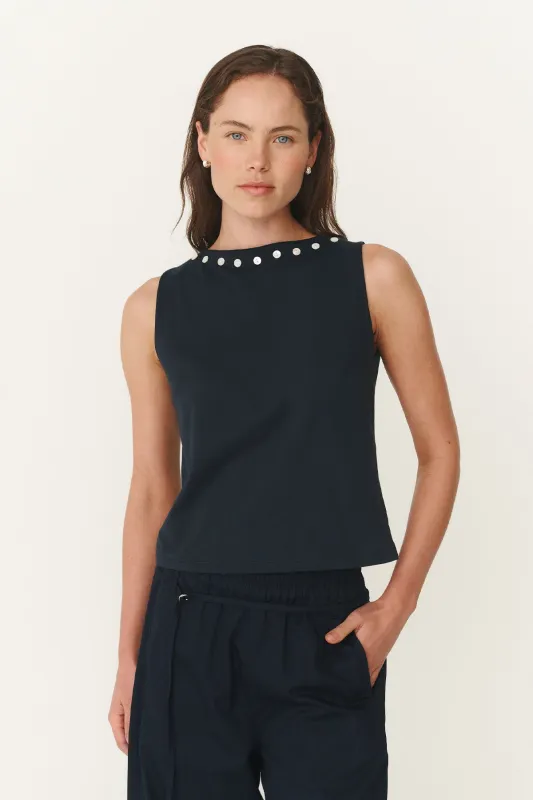 Muriel Button Boatneck Tank made by Rowie the Label