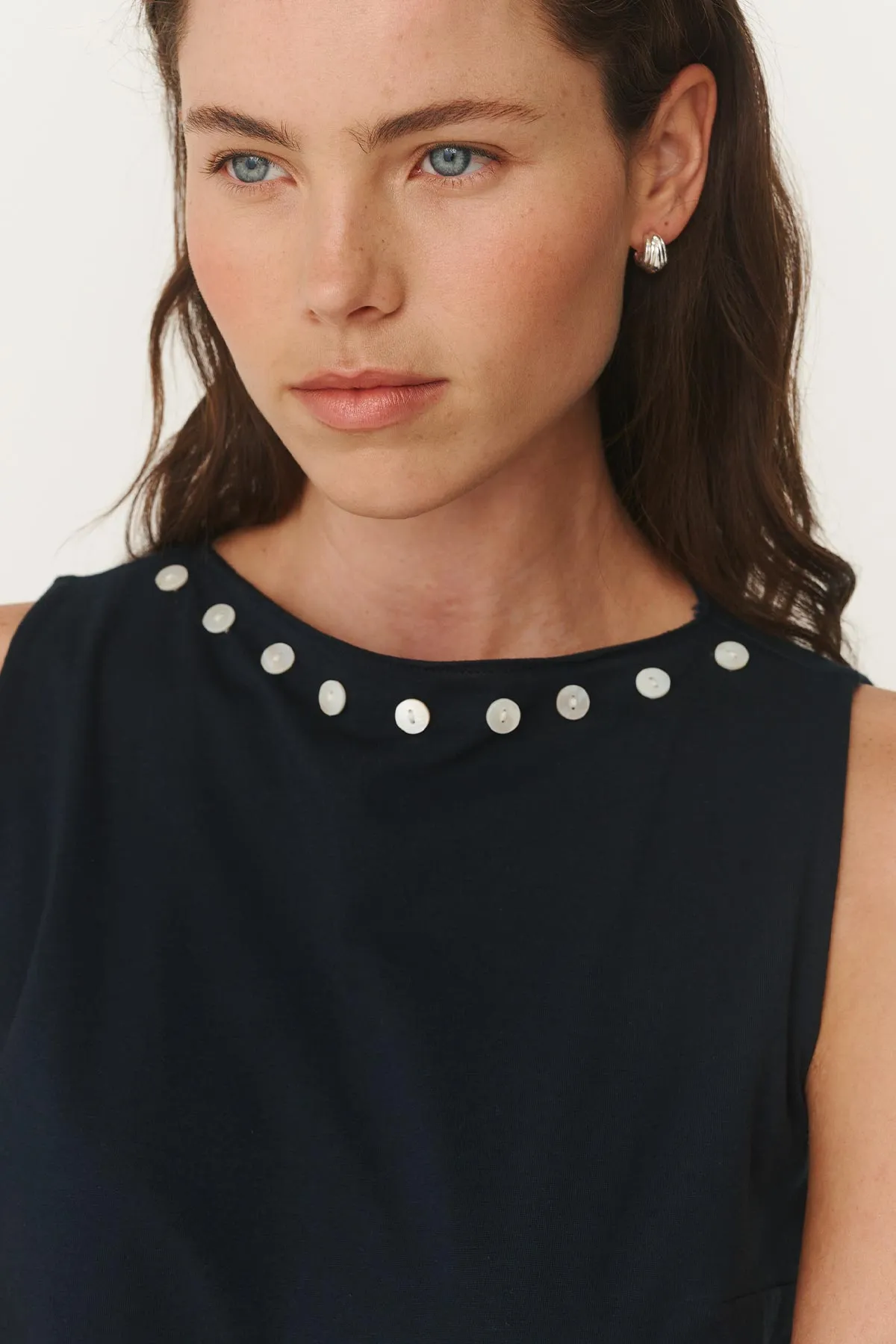 Muriel Button Boatneck Tank sold by Rowie the Label product image thumbnail 3