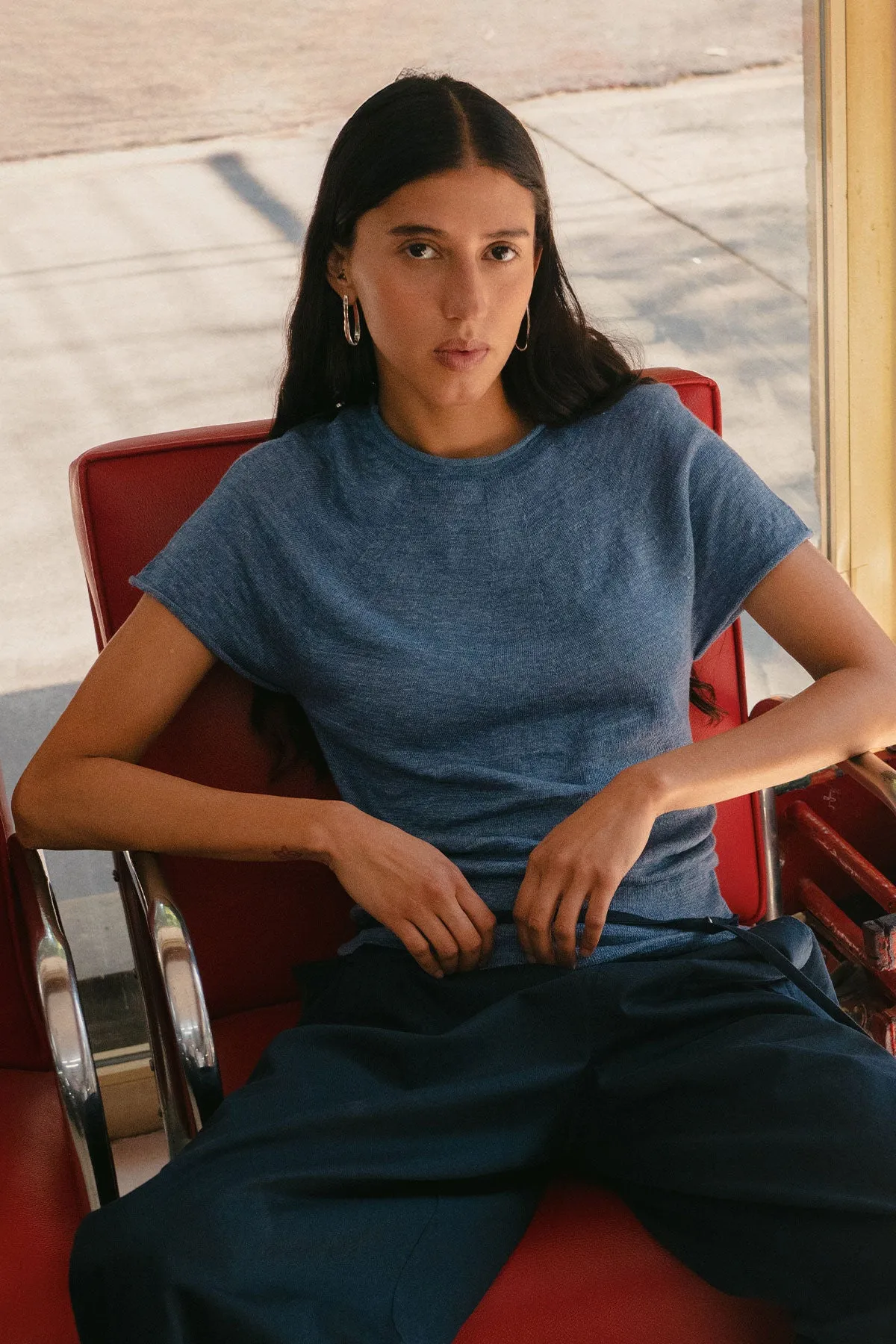 Poet Linen Knit Top sold by Rowie the Label