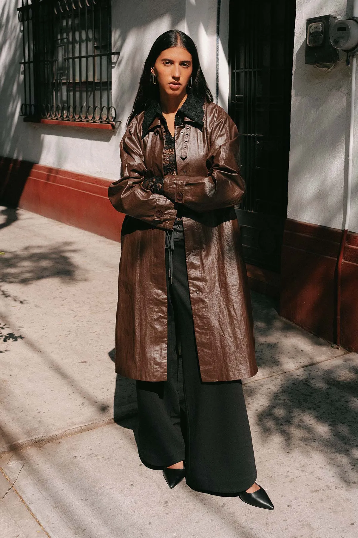 Marlow Coated Trench Coat sold by Rowie the Label