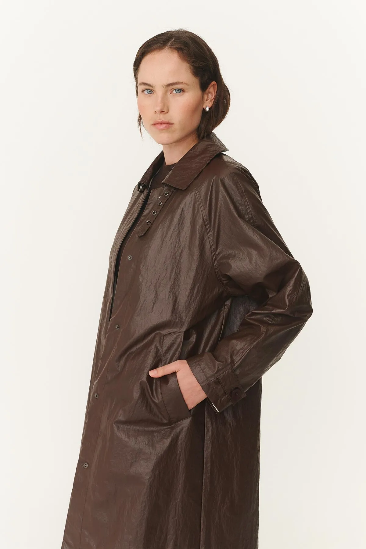 Marlow Coated Trench Coat sold by Rowie the Label product image thumbnail 4