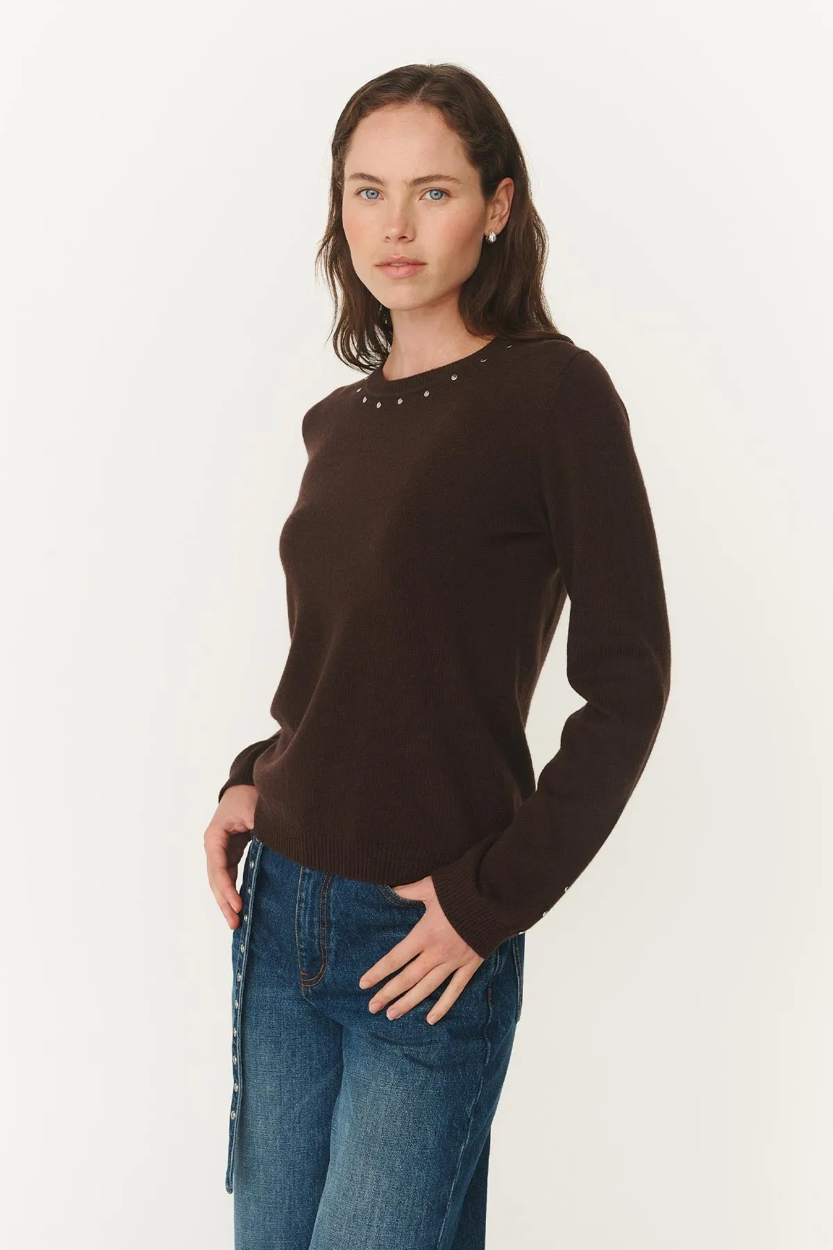 Emaline Stud Merino Knit Top sold by Rowie the Label product image thumbnail 4