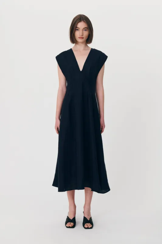 Anica Linen Midi Dress sold by Rowie the Label