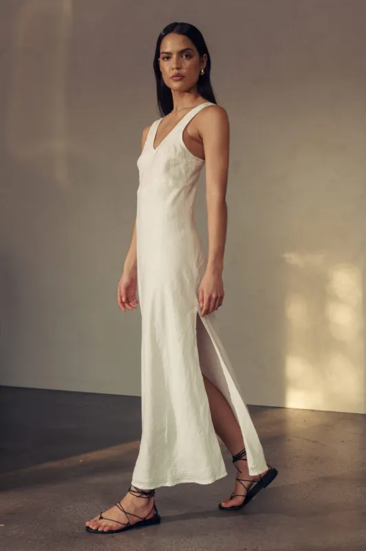 Regina Linen Maxi Dress sold by Rowie the Label