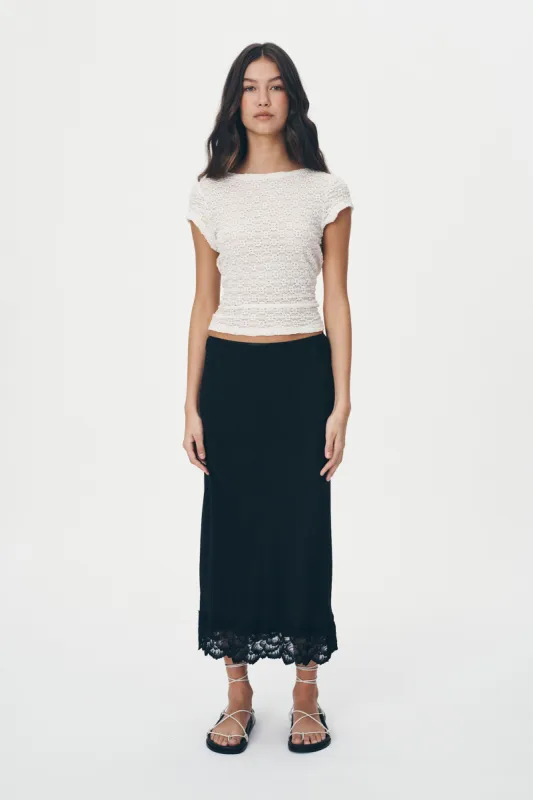 Marina Silk Midi Skirt sold by Rowie the Label
