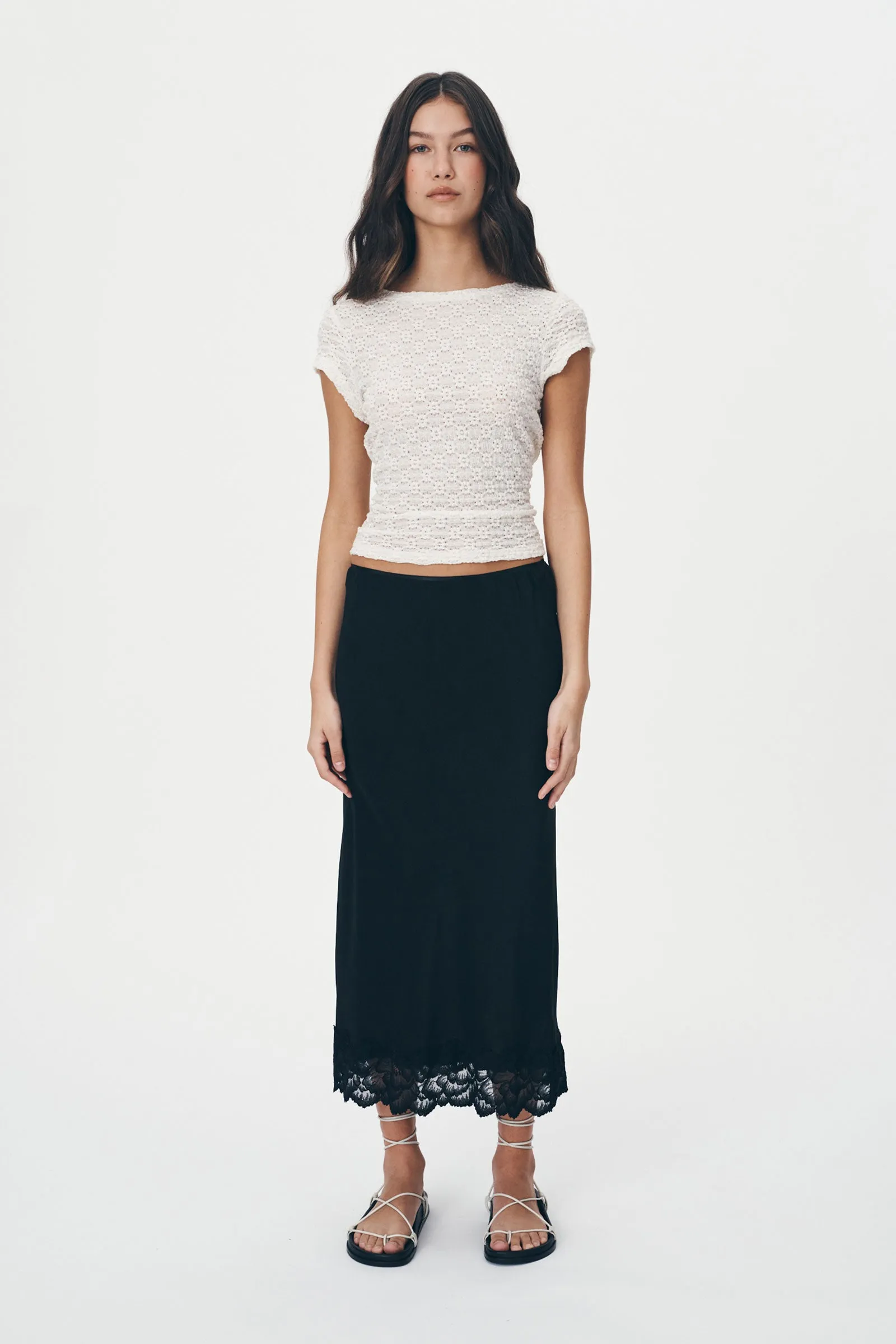 Marina Silk Midi Skirt sold by Rowie the Label