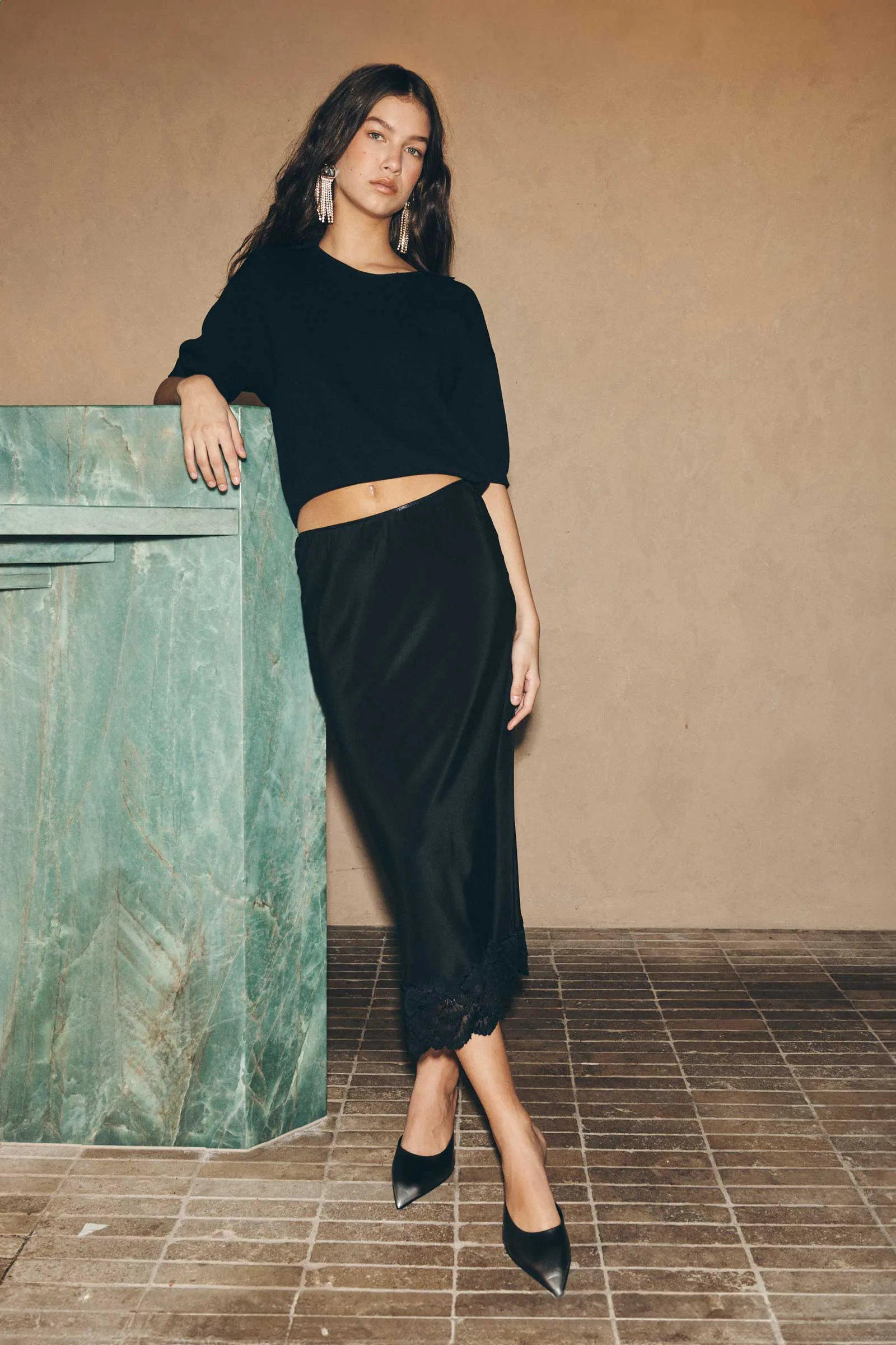 Marina Silk Midi Skirt sold by Rowie the Label product image thumbnail 5