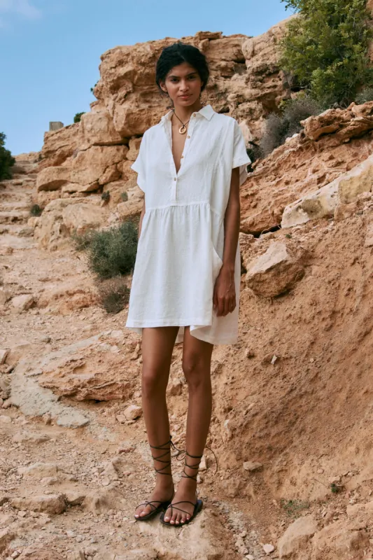 Gina Linen Mini Dress sold by Rowie the Label