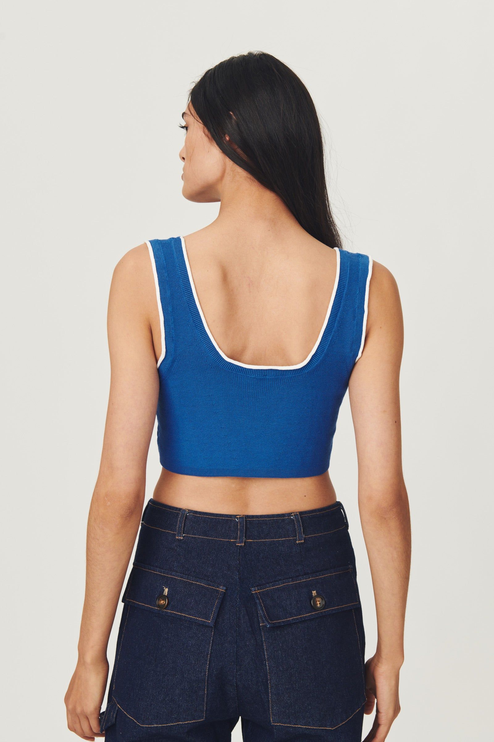 Zoe Knit Crop Ocean Blue sold by Rowie the Label product image thumbnail 5