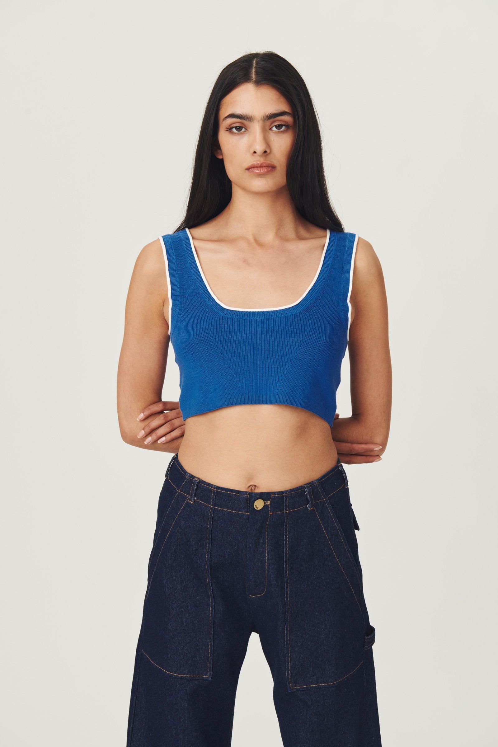 Zoe Knit Crop Ocean Blue sold by Rowie the Label product image thumbnail 2