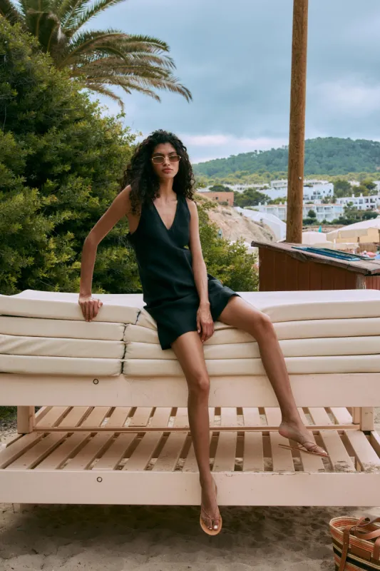 Regina Linen Mini Dress sold by Rowie the Label