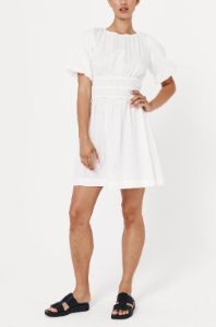Ari Organic Mini Dress Bone sold by Rowie the Label