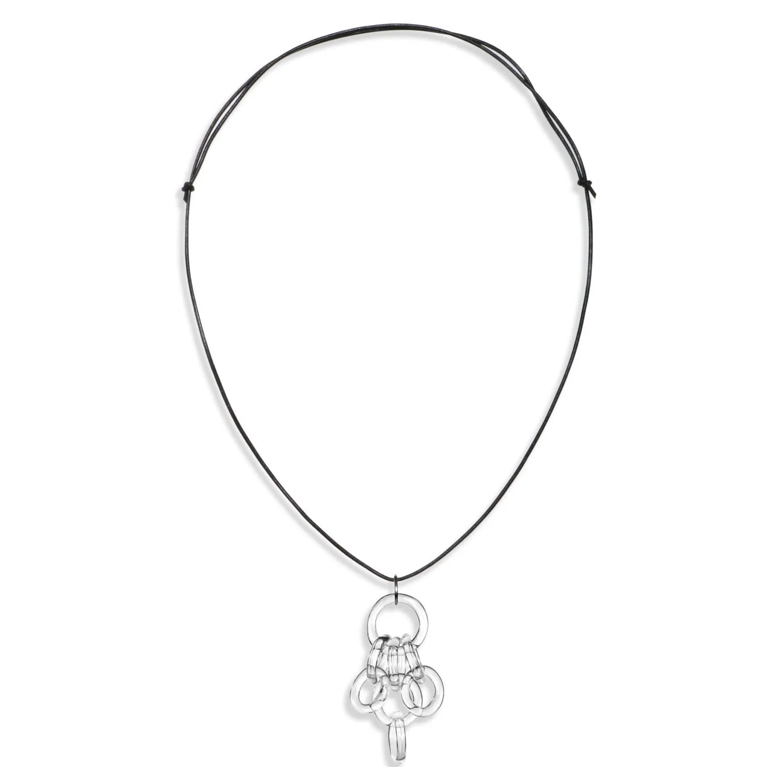 Cluster Chain Pendant Necklace on Leather sold by Roxann Slate