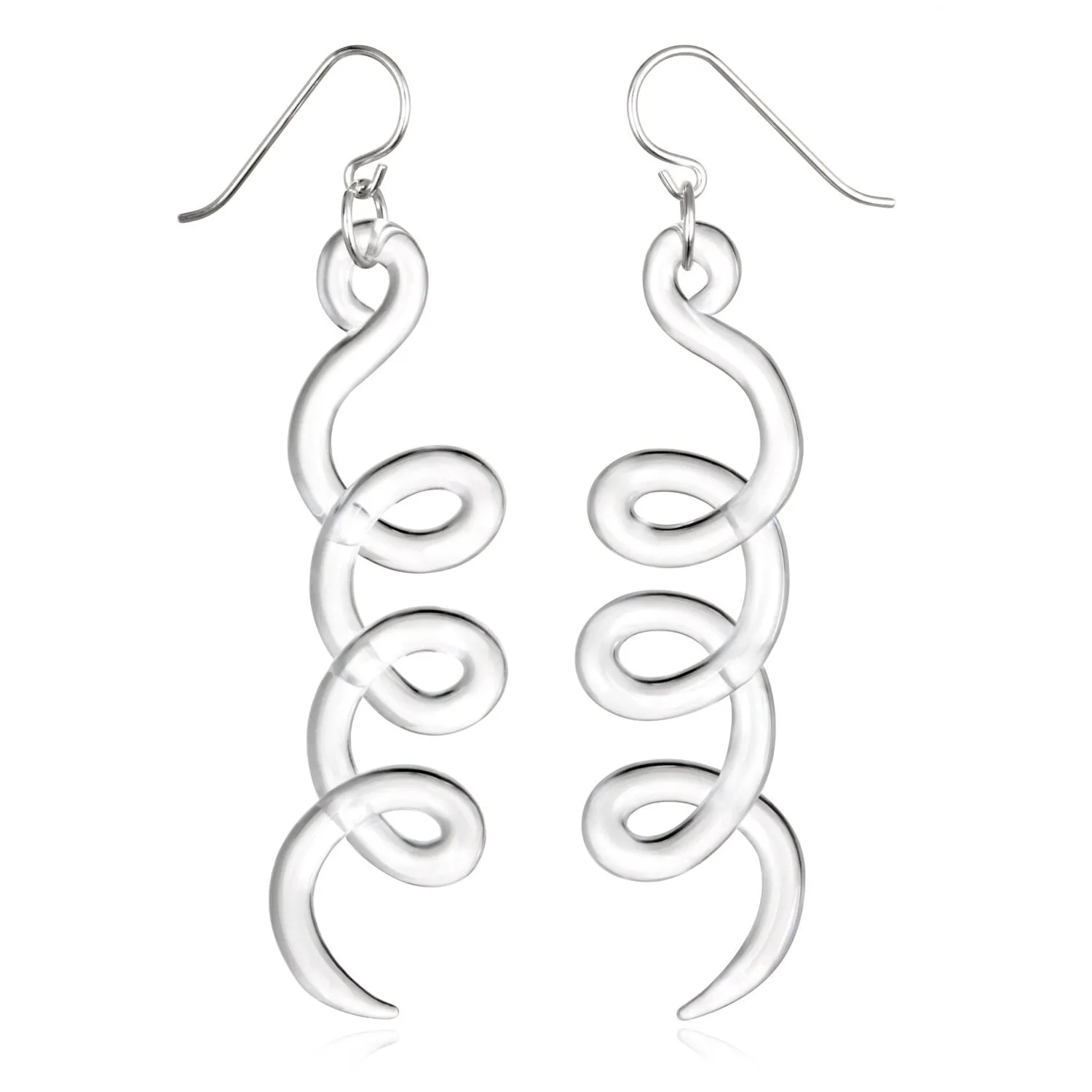 Glass Triple Cursive Curve Earrings sold by Roxann Slate