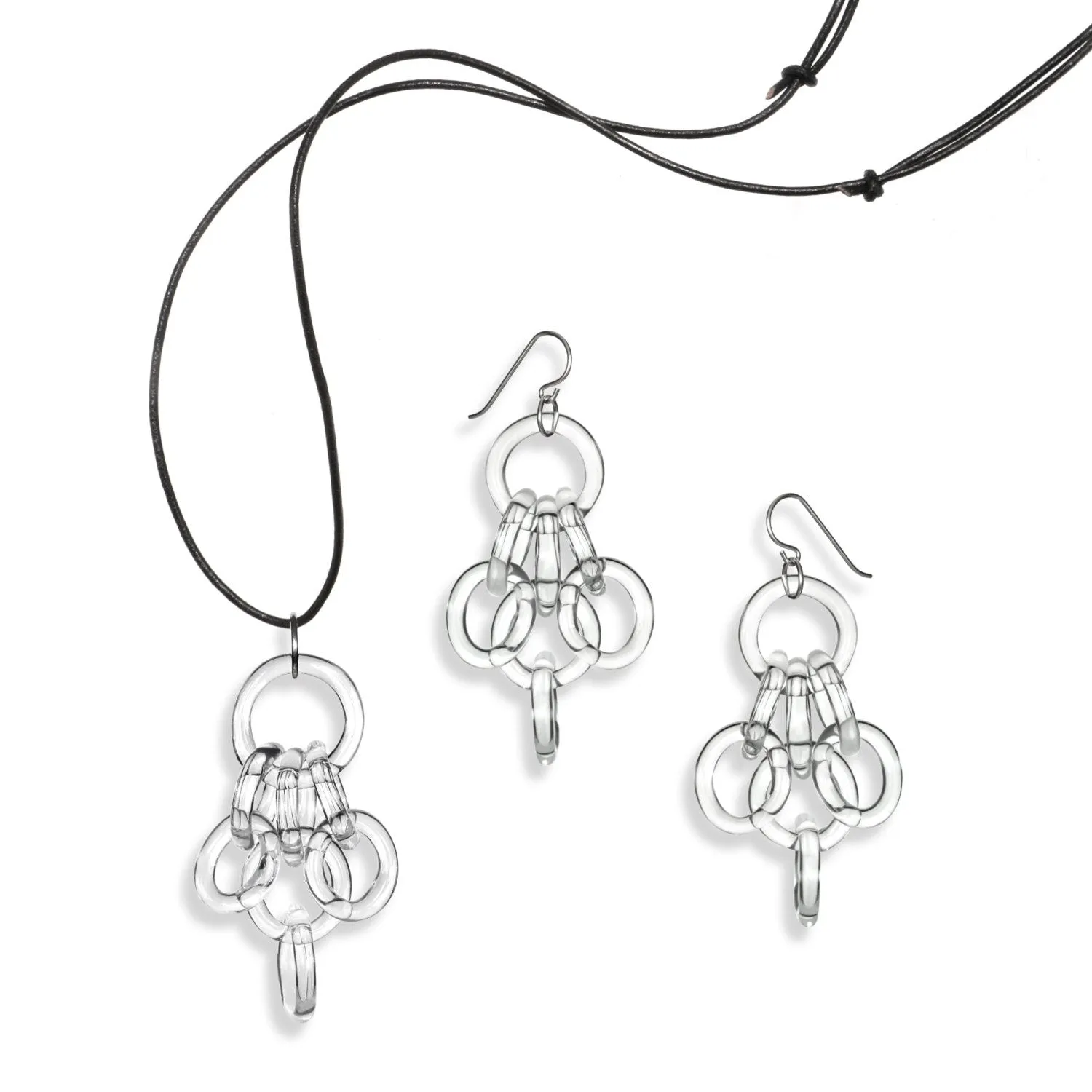 Glass Cluster Chain Earrings sold by Roxann Slate product image thumbnail 2