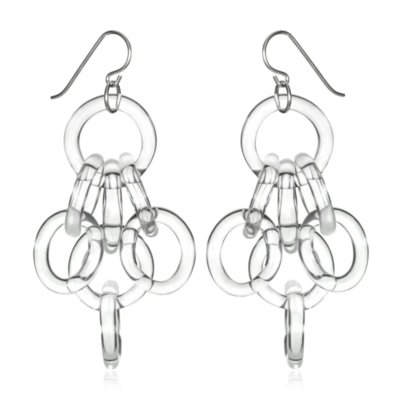 Glass Cluster Chain Earrings sold by Roxann Slate
