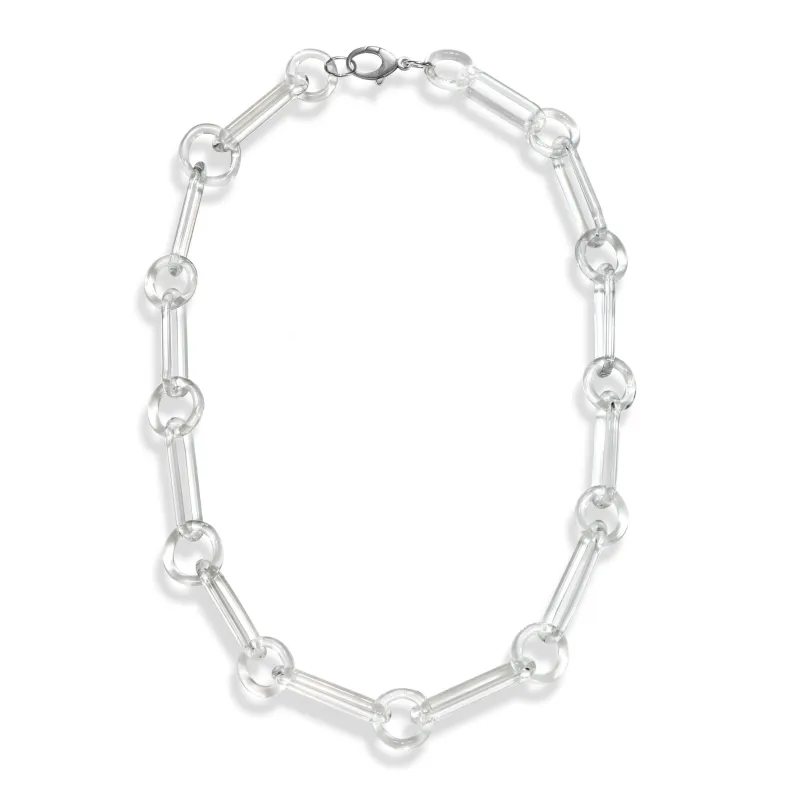 Glass Statement Long Link Chain Necklace sold by Roxann Slate