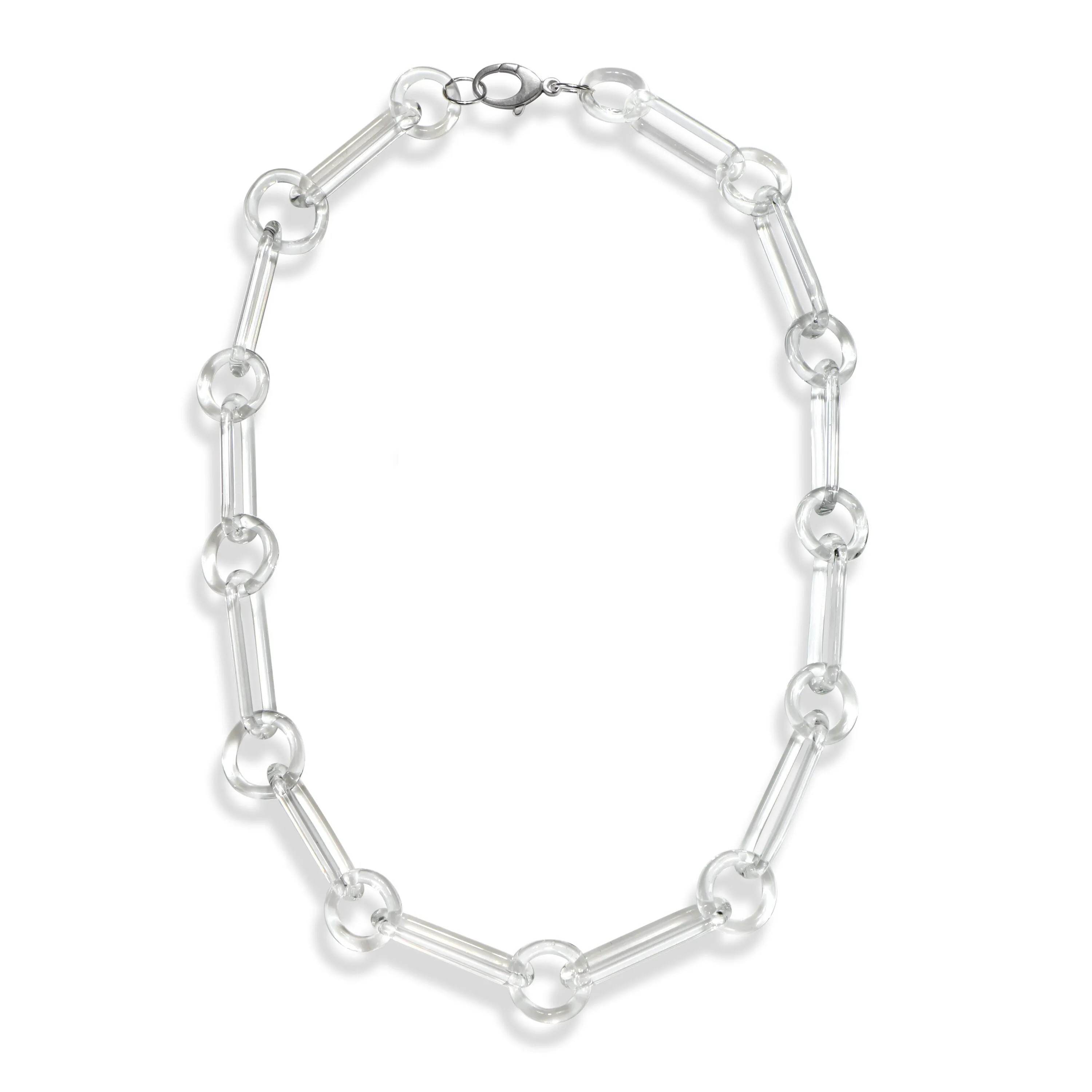 Glass Statement Long Link Chain Necklace sold by Roxann Slate