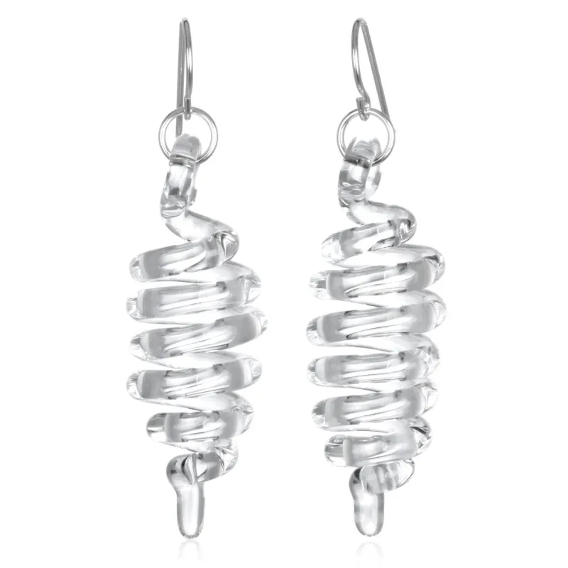 Glass Thin Dimensional Spiral Earrings sold by Roxann Slate