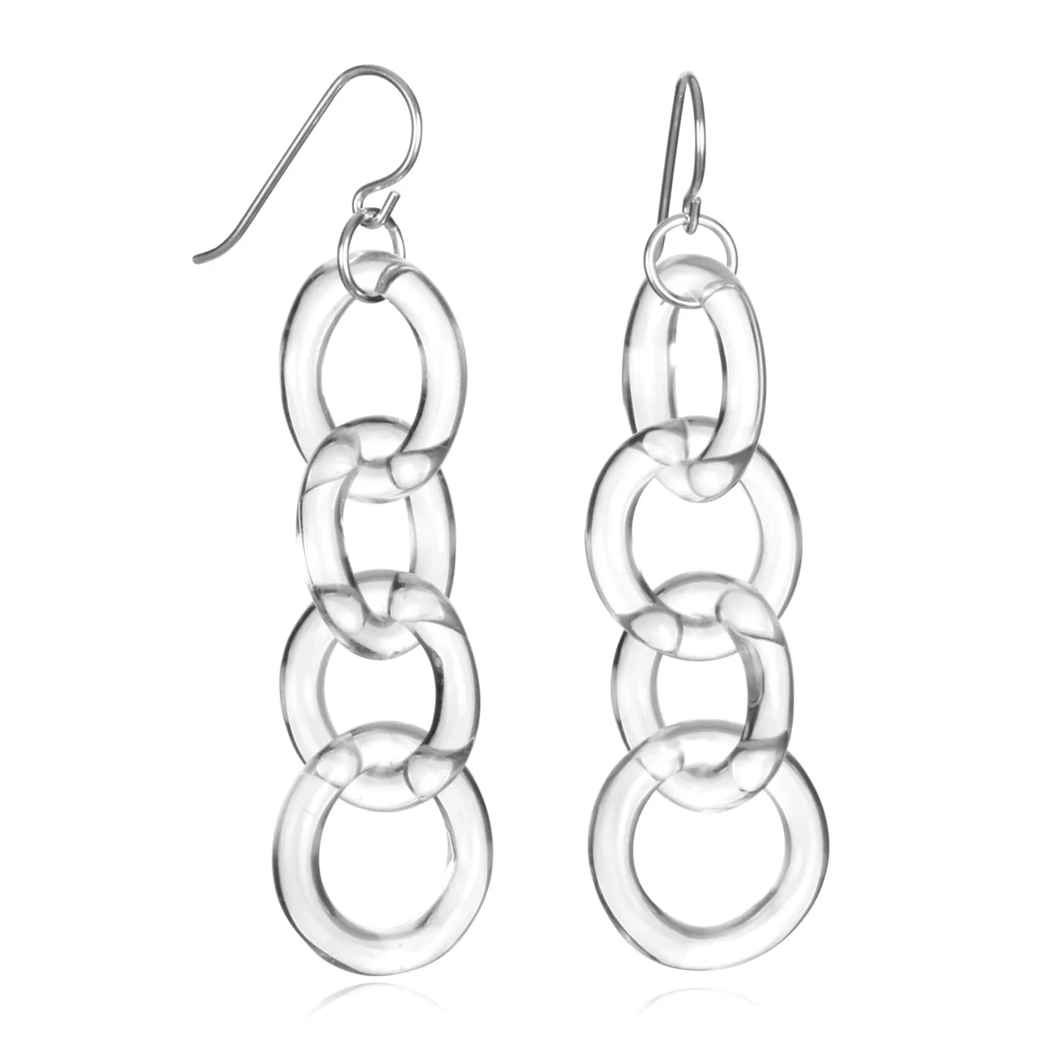 Glass Circle Chain Earrings sold by Roxann Slate