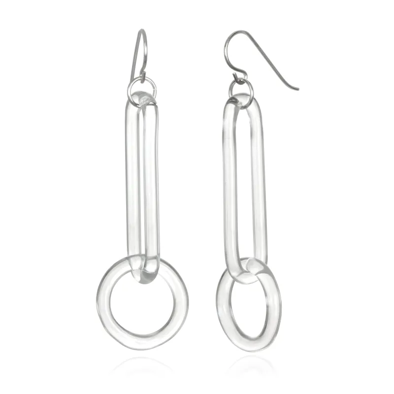 Glass Long Link Chain Earrings sold by Roxann Slate
