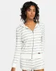 Perfect Wave Stripes Zip Hoodie - Snow White Horiz Will Stripes sold by Roxy
