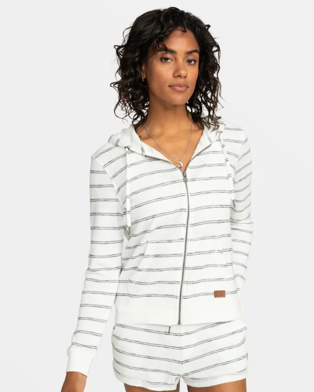 Perfect Wave Stripes Zip Hoodie - Snow White Horiz Will Stripes sold by Roxy