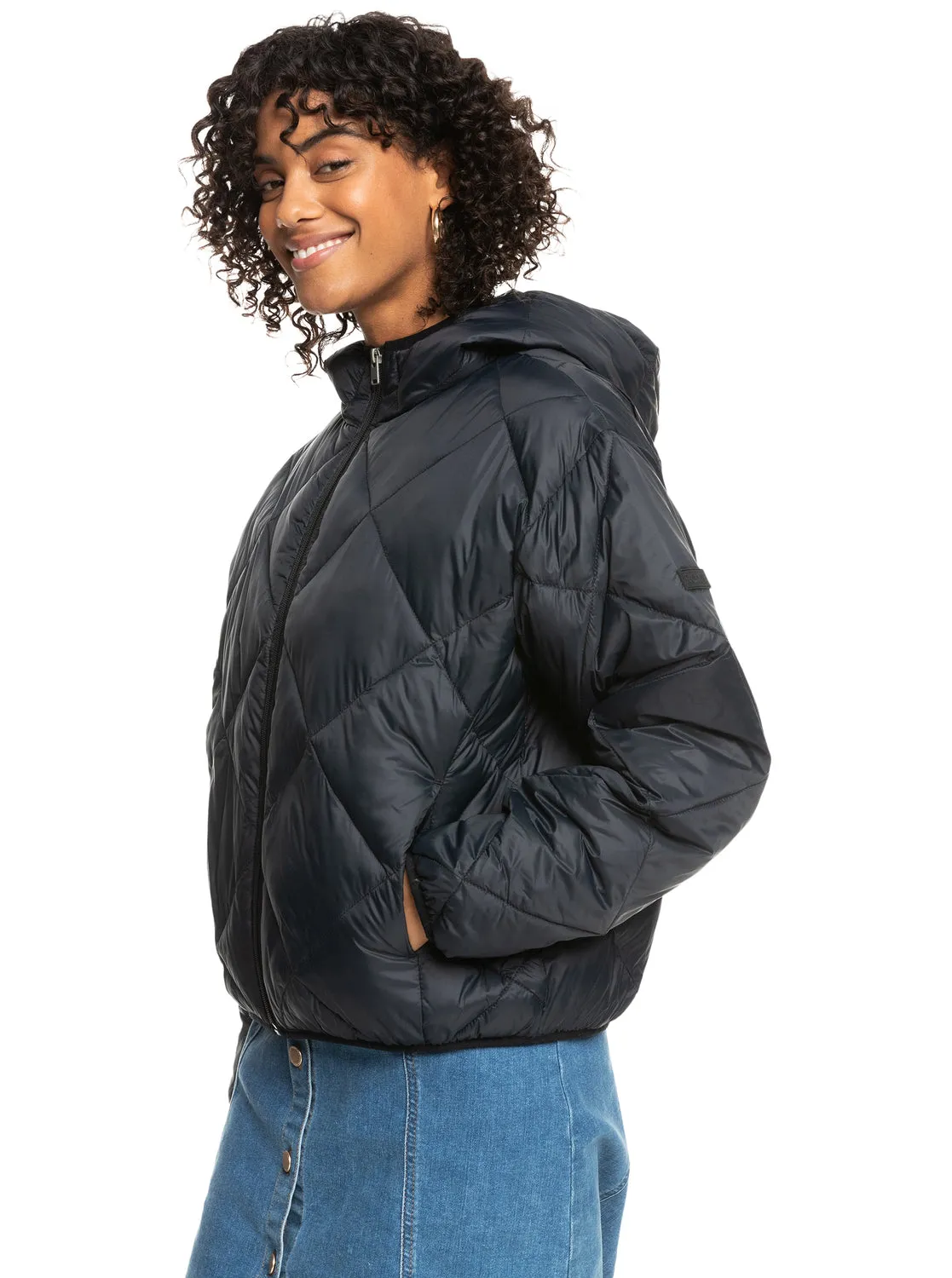 Wind Swept Lightweight Hooded Packable Jacket - Anthracite sold by Roxy product image thumbnail 2
