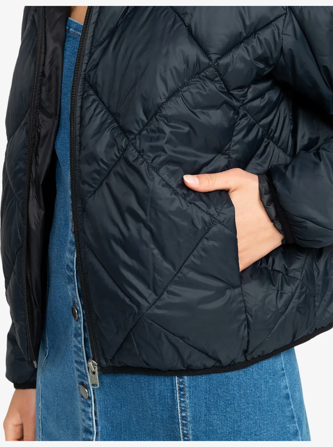Wind Swept Lightweight Hooded Packable Jacket - Anthracite sold by Roxy product image thumbnail 3