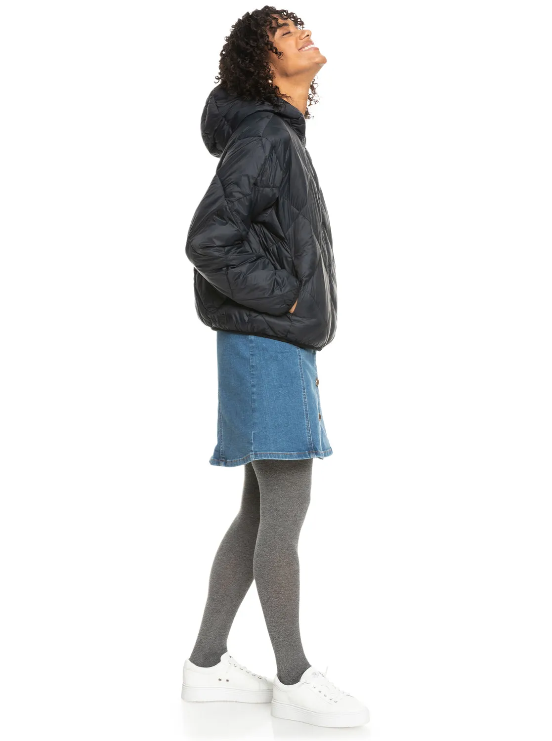 Wind Swept Lightweight Hooded Packable Jacket - Anthracite sold by Roxy product image thumbnail 4