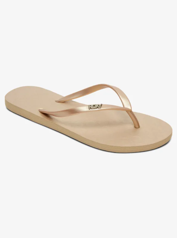 Viva Flip-Flops - Metallic Gold sold by Roxy