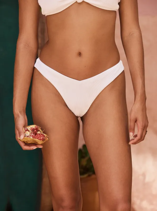 Roxy Love Cheeky Bikini Bottom - Bright White sold by Roxy