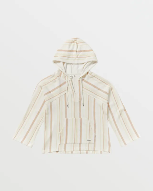 Wild And Free Poncho Style Hoodie - Tapioca Tulum Stripe sold by Roxy