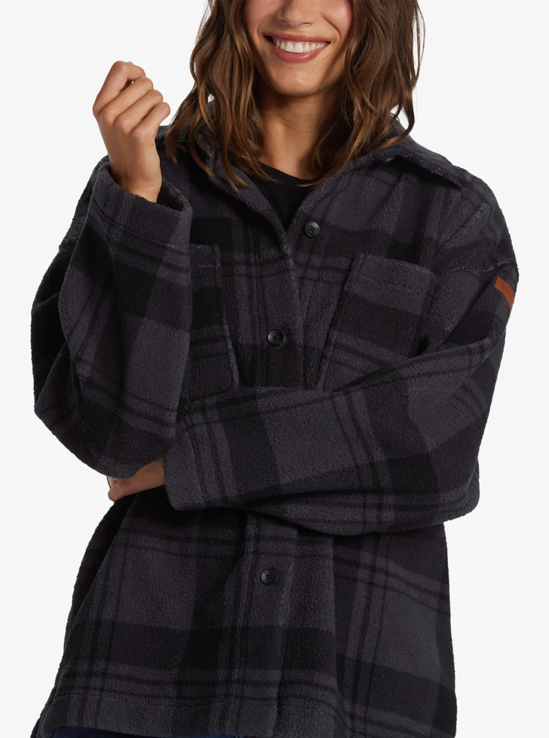 Next Adventure Printed Zip-Up Fleece Shirt - Turbulence Swell Check sold by Roxy product image thumbnail 3