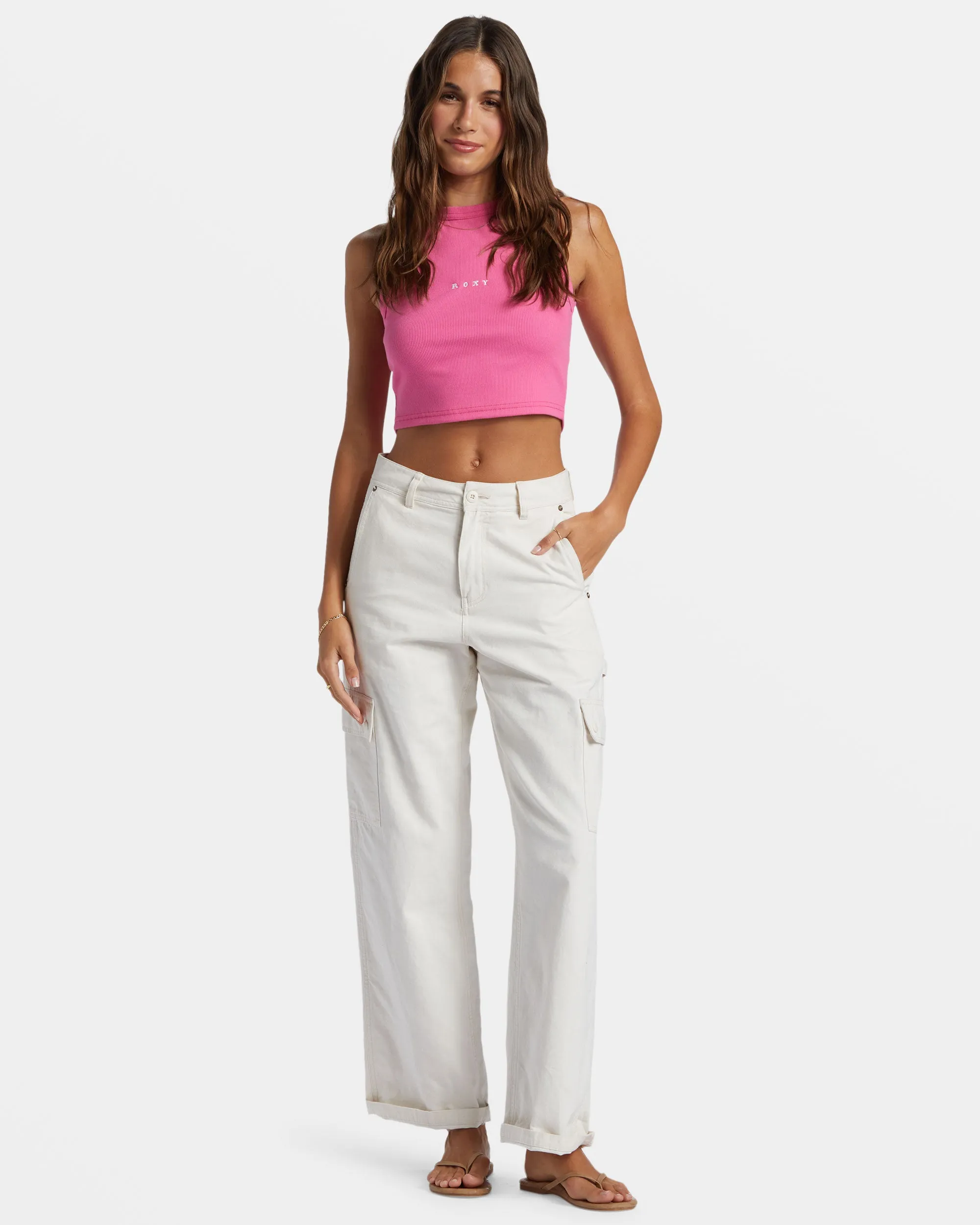 Roxify Fitted Ribbed Tank - Shocking Pink sold by Roxy product image thumbnail 4