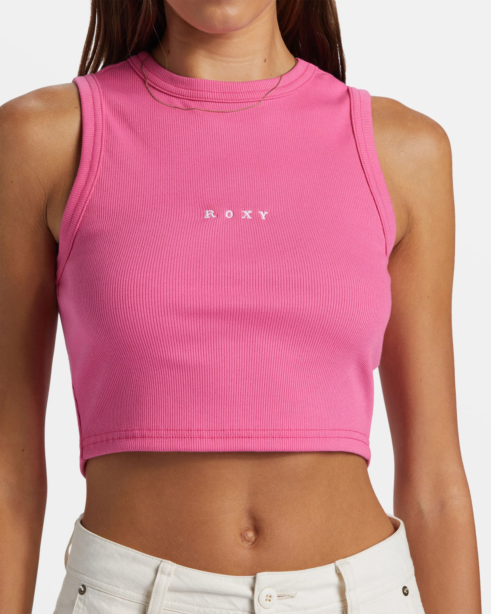 Roxify Fitted Ribbed Tank - Shocking Pink sold by Roxy product image thumbnail 2