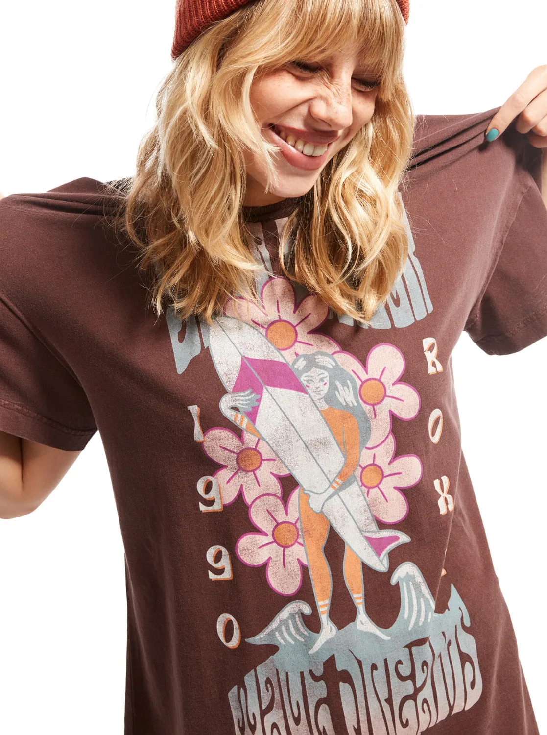 Sweet Janis Oversized T-Shirt - Bitter Chocolate sold by Roxy product image thumbnail 4