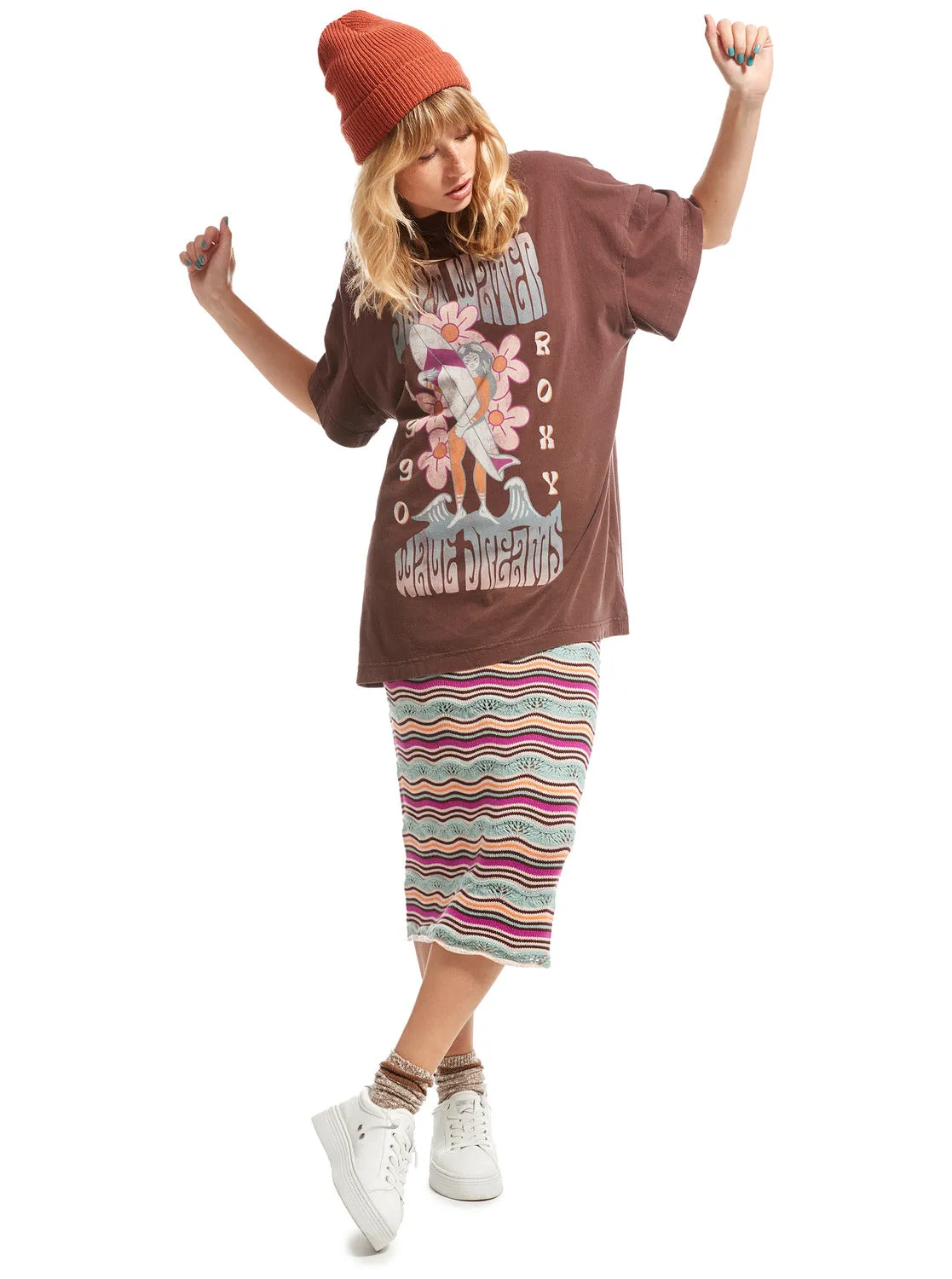 Sweet Janis Oversized T-Shirt - Bitter Chocolate sold by Roxy product image thumbnail 5
