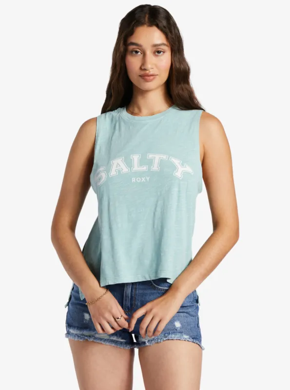 Salty Sleeveless Muscle T-Shirt - Blue Surf sold by Roxy
