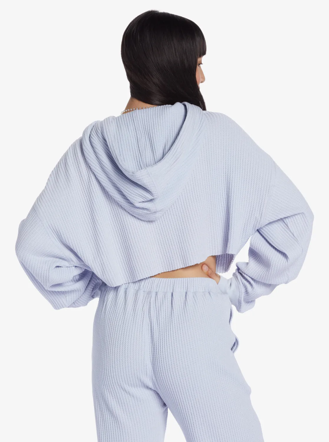 Chloe Kim Off Duty Crop Hoodie - Halogen Blue sold by Roxy product image thumbnail 2