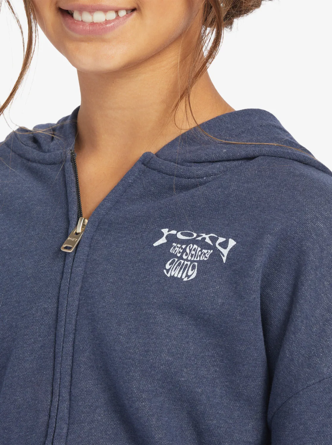 Girls 4-16 Better Mistakes B Zip-Up Hoodie - Mood Indigo sold by Roxy product image thumbnail 4