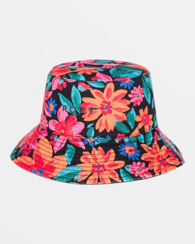 Jasmine Paradise Reversible Bucket Hat - Anthracite Floral Fiesta sold by Roxy