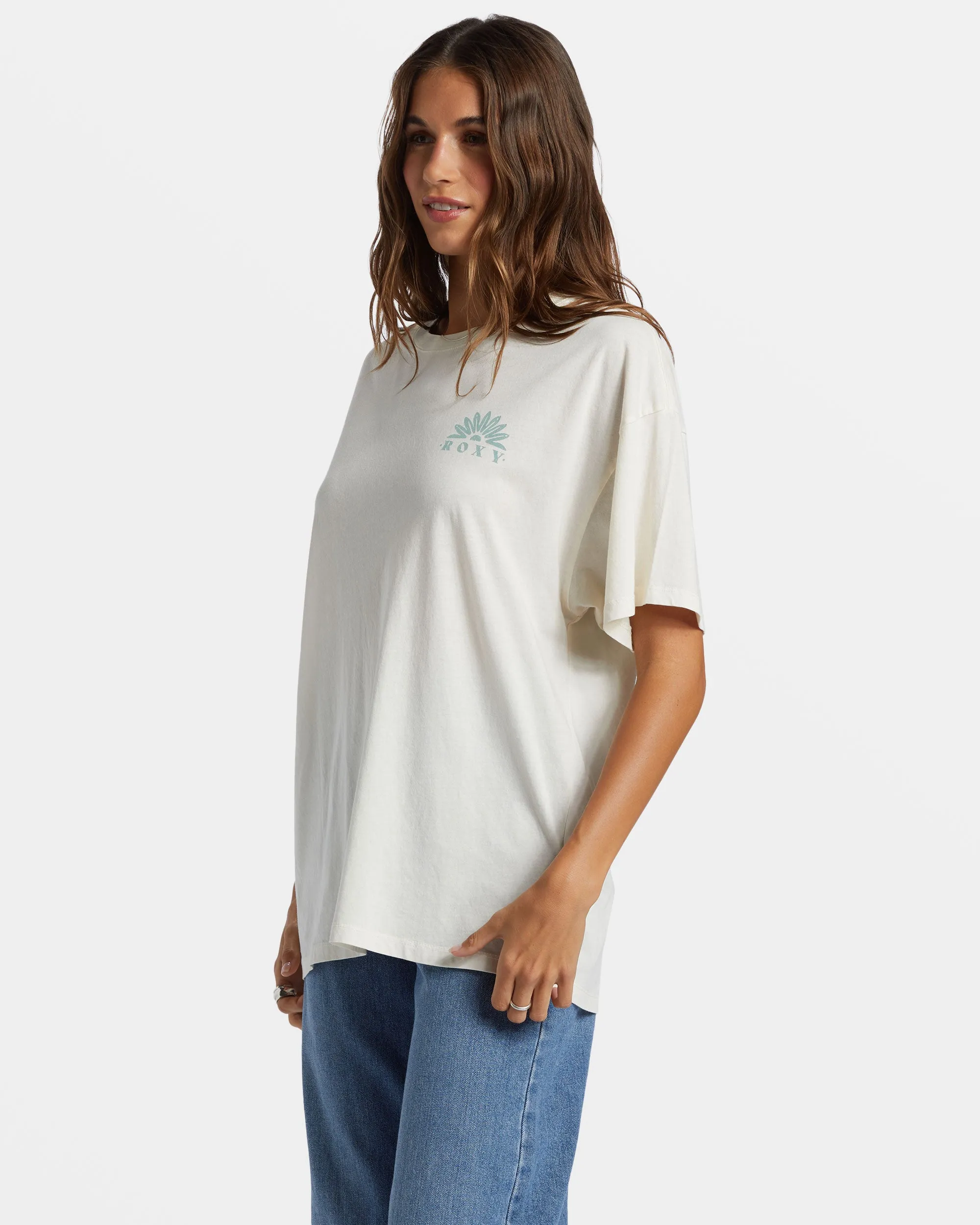 Paper Moon Oversized T-Shirt - Egret sold by Roxy product image thumbnail 4