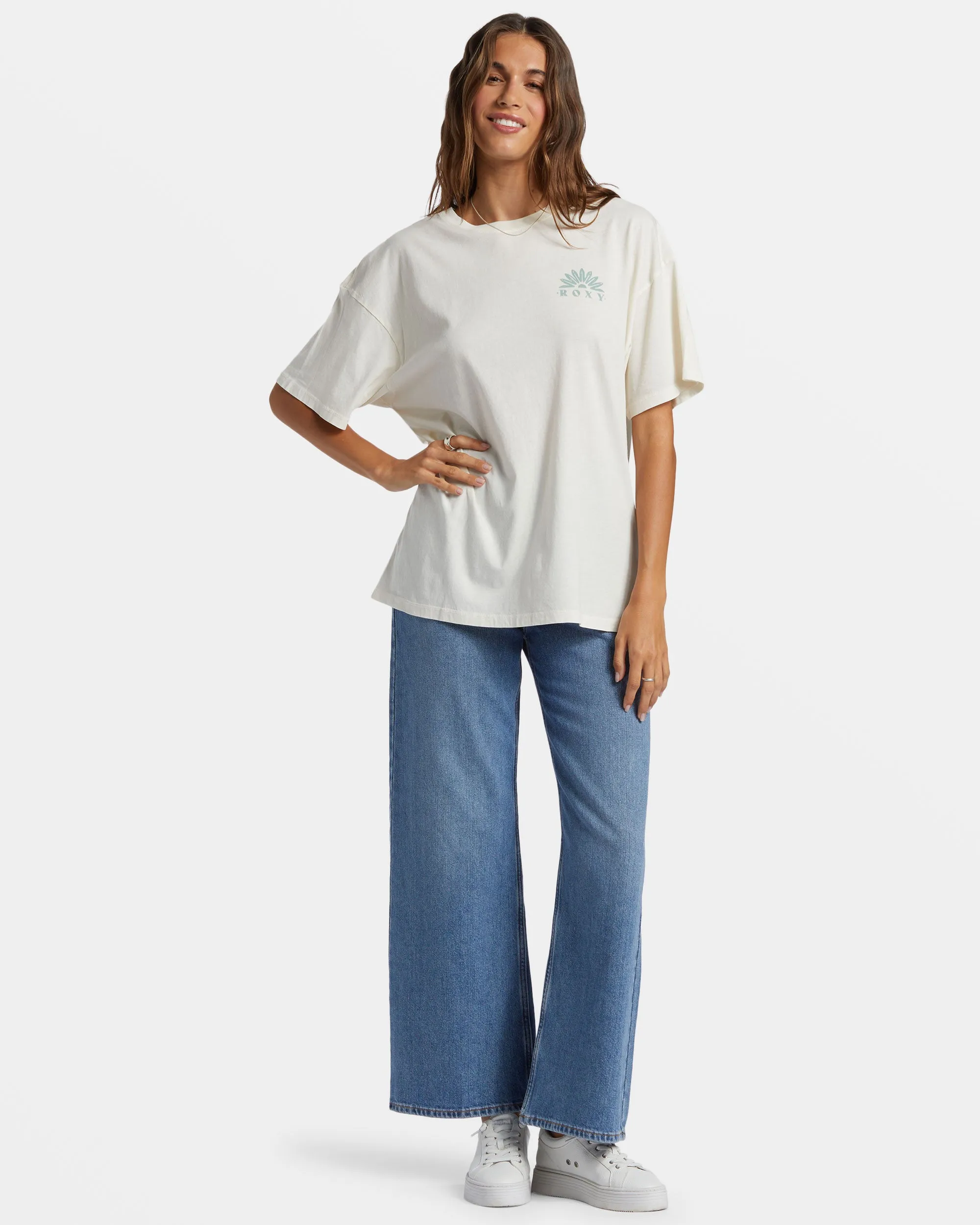 Paper Moon Oversized T-Shirt - Egret sold by Roxy product image thumbnail 3